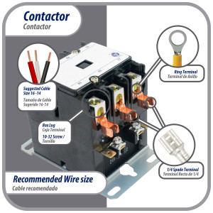 Appli Parts APAC-330240 Contactor 3 Polos 30A 240V Bobina Repuesto para Compresores de CA y Aplicaciones Electricas Certificacion UL E476929 de Trabajo Pesado